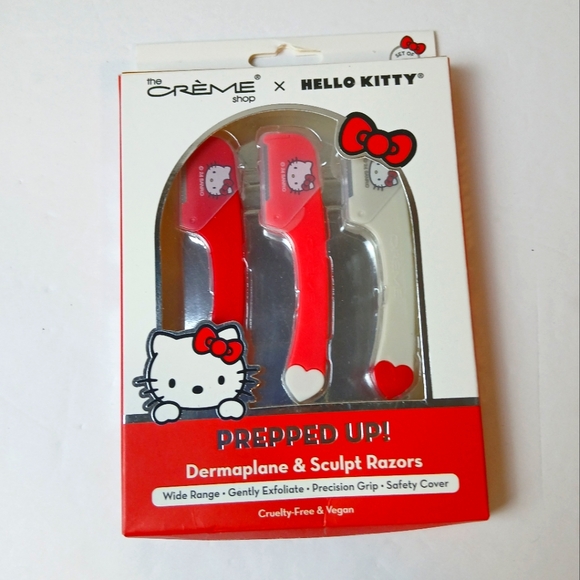 Hello Kitty Other - The Creme‎ Shop Hello Kitty Eyebrow Razor 3p/NEW IN RED